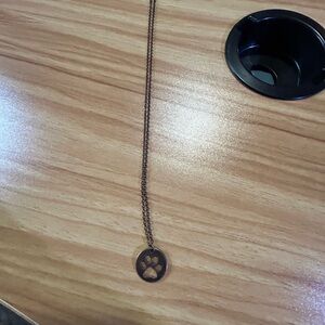 Bronze Paw Print Necklace
